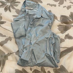 Light Blue Zara Long Sleeve Button Down Top M